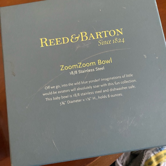 Reed and Barton pewter baby zoom zoom bowl and beaded spoon NWT - Picture 10 of 12